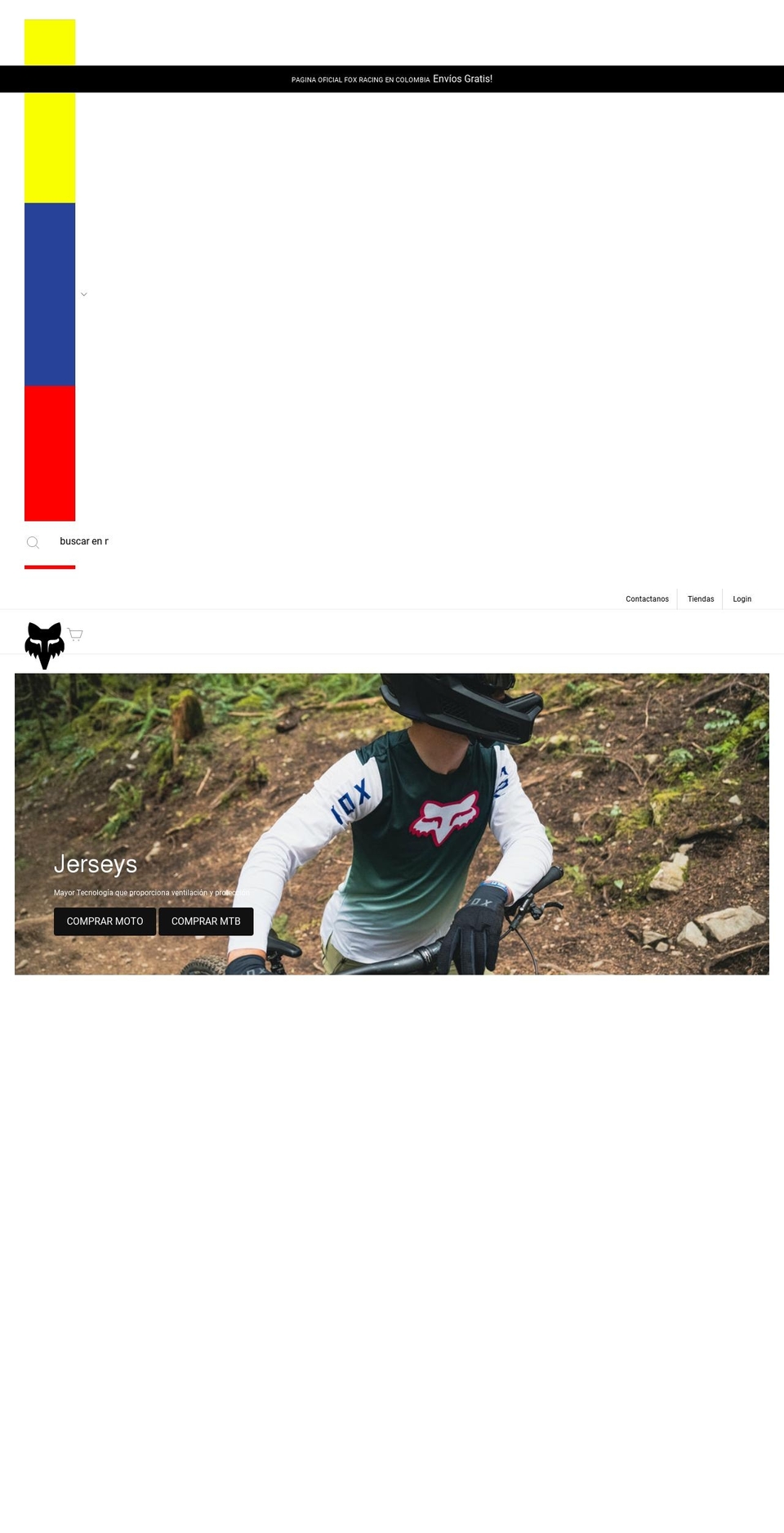 foxracing.com.co shopify website screenshot