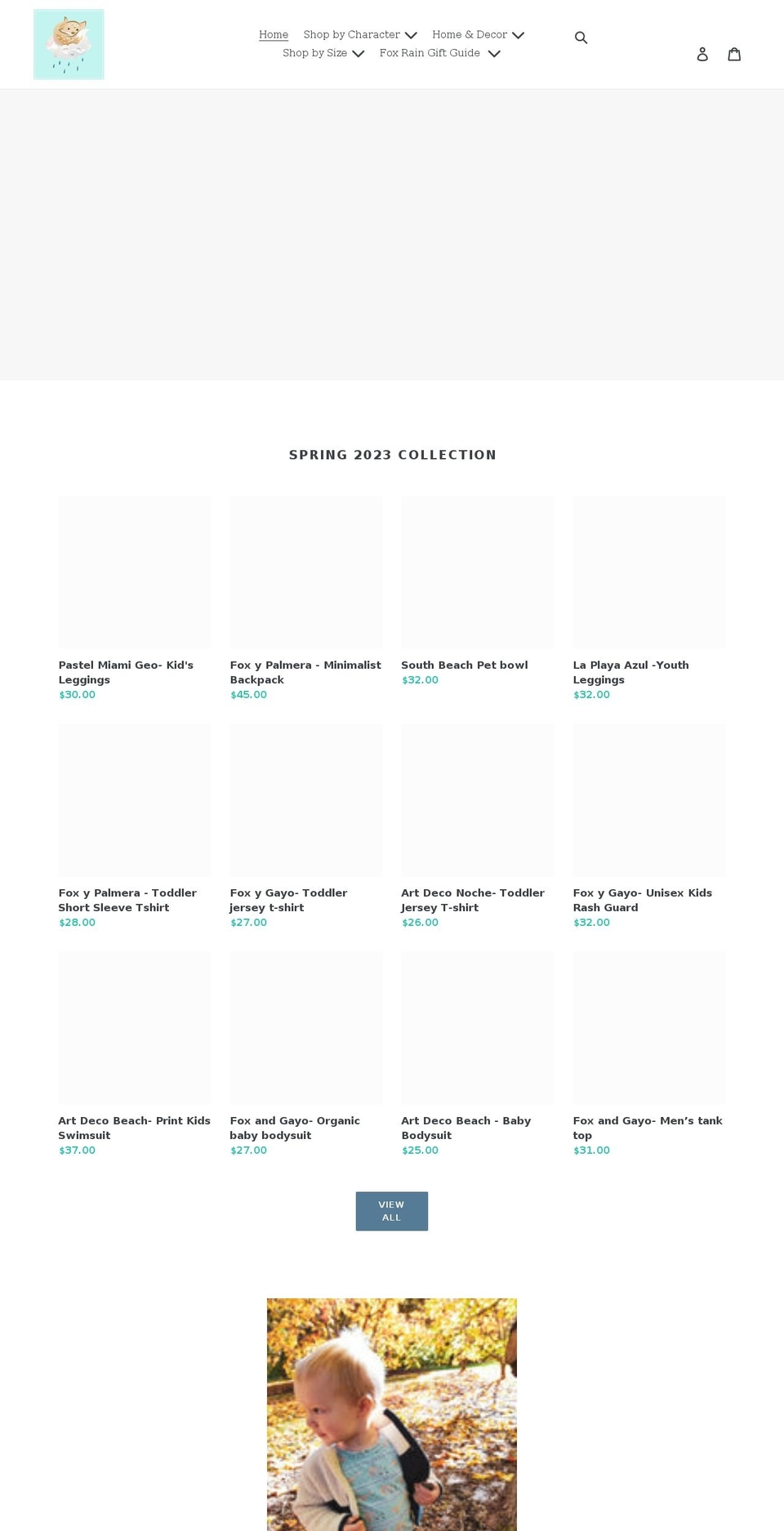 foxrainbaby.com shopify website screenshot