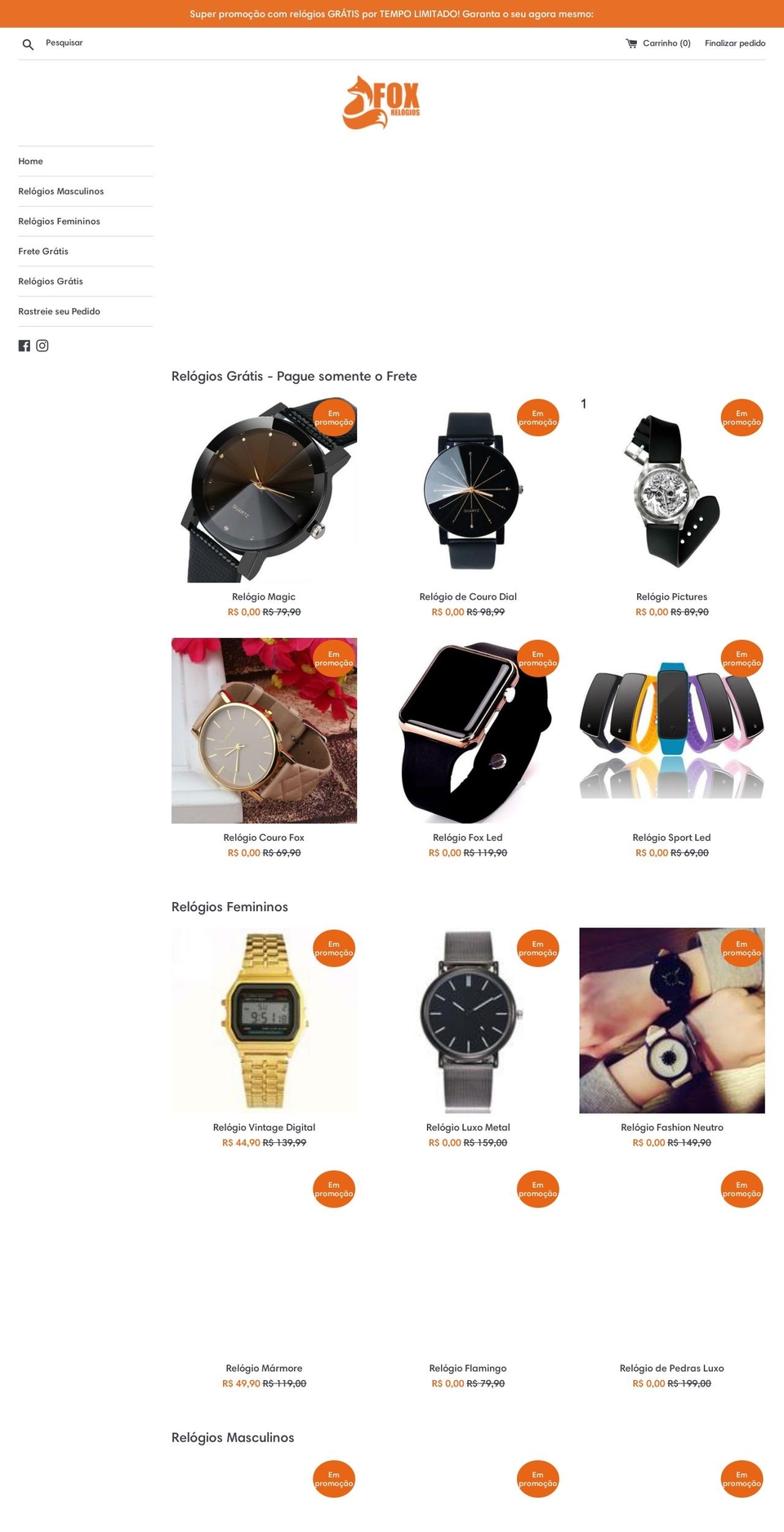 foxrelogios.com — Shopify storefront screenshot