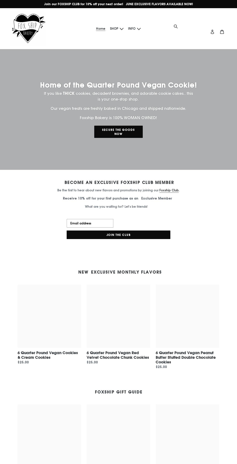 foxshipbakery.com shopify website screenshot