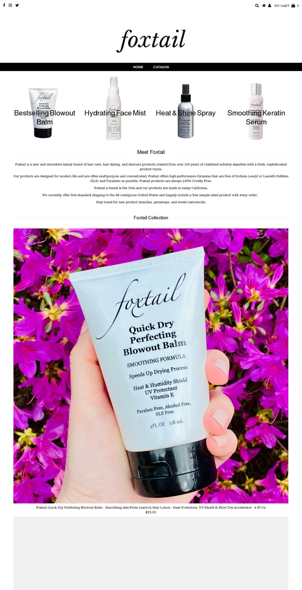 foxtailhaircare.com shopify website screenshot