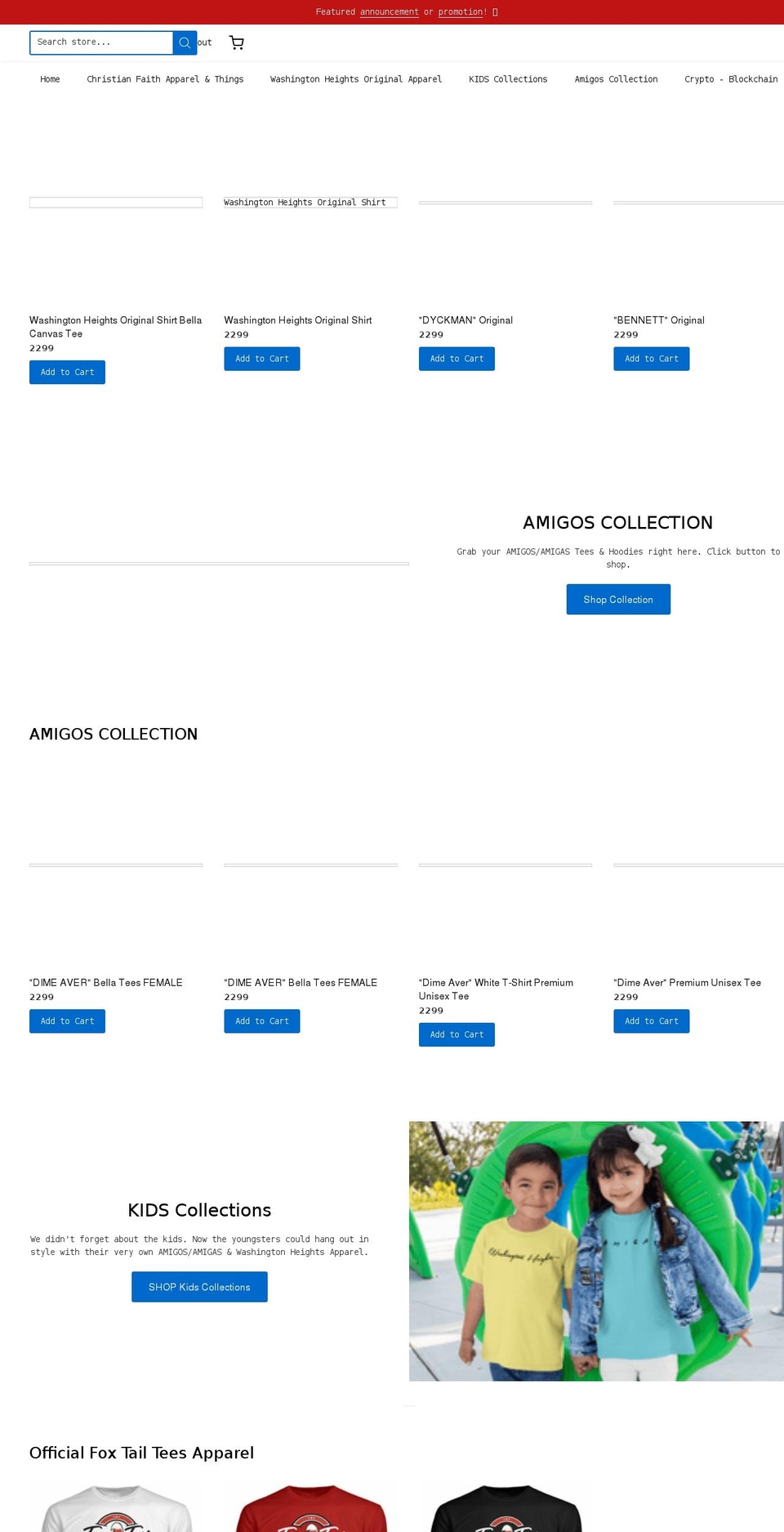foxtailtees.com shopify website screenshot