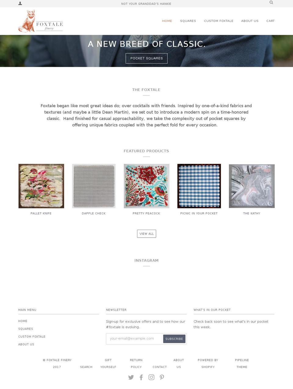 foxtalefinery.com shopify website screenshot