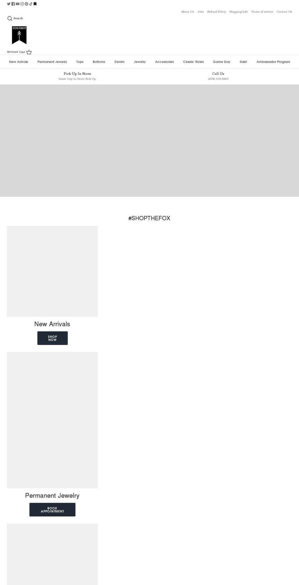 foxtrotboutique.com shopify website screenshot
