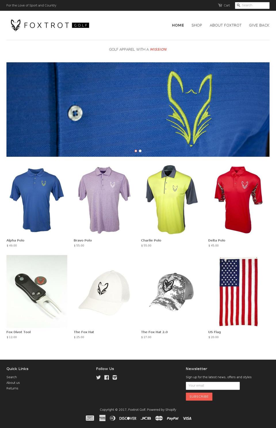 foxtrotgolf.com shopify website screenshot