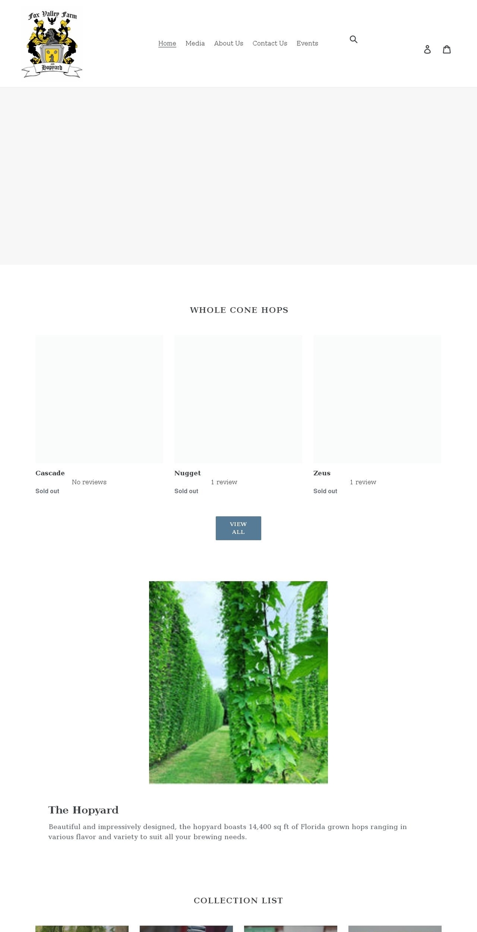 foxvalleyfarmandhopyard.com shopify website screenshot