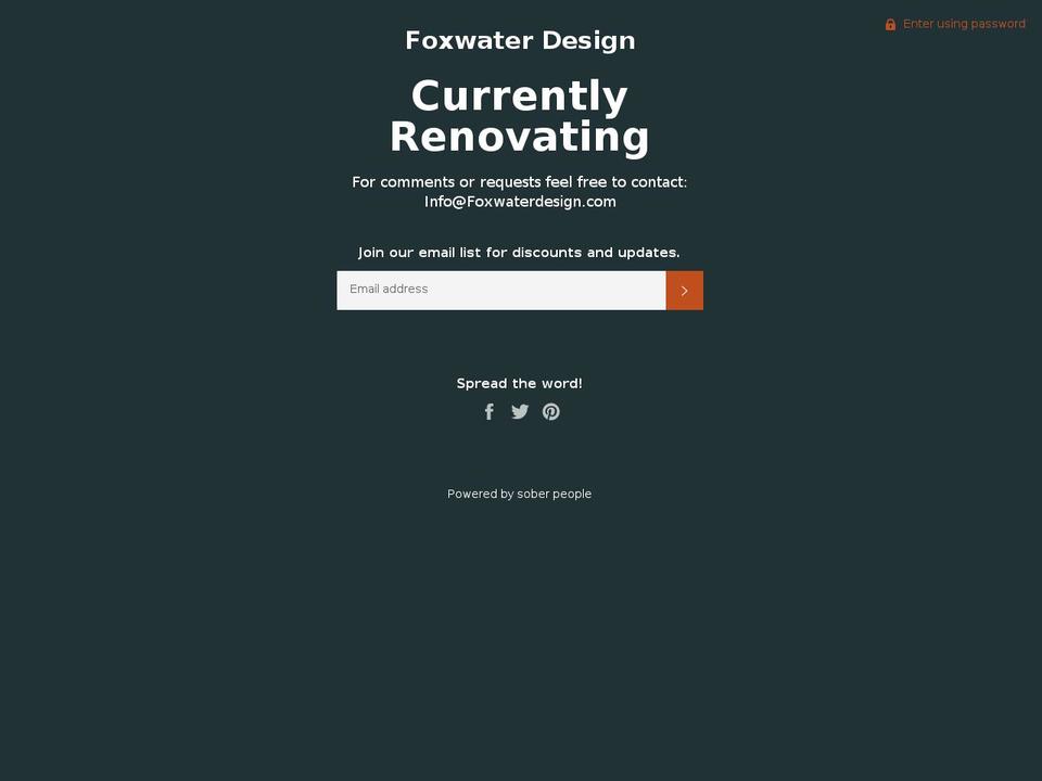 foxwaterdesign.com — Shopify storefront screenshot