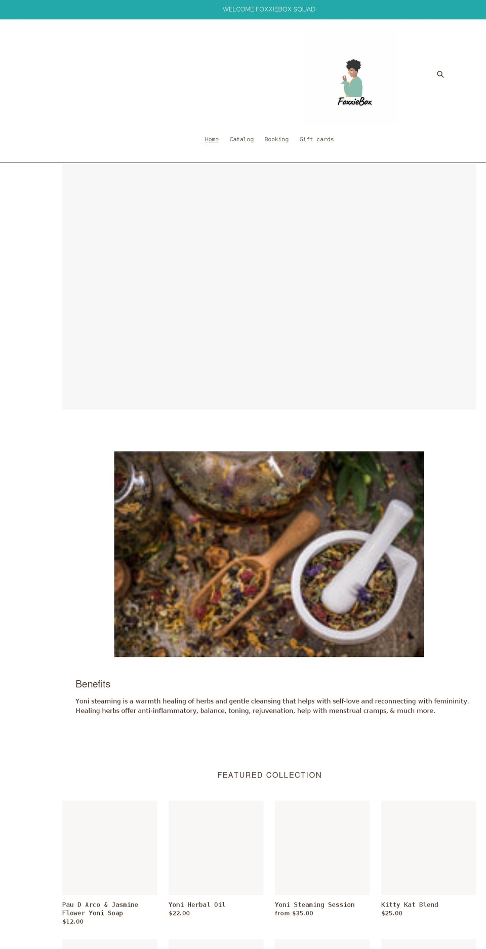foxxiebox.com shopify website screenshot