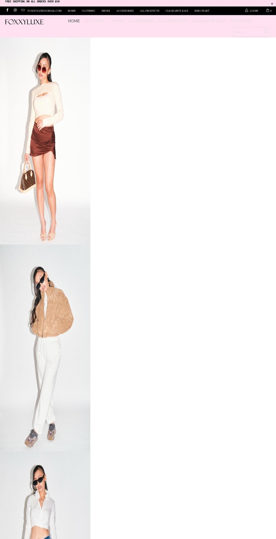 foxxyluxe.com shopify website screenshot