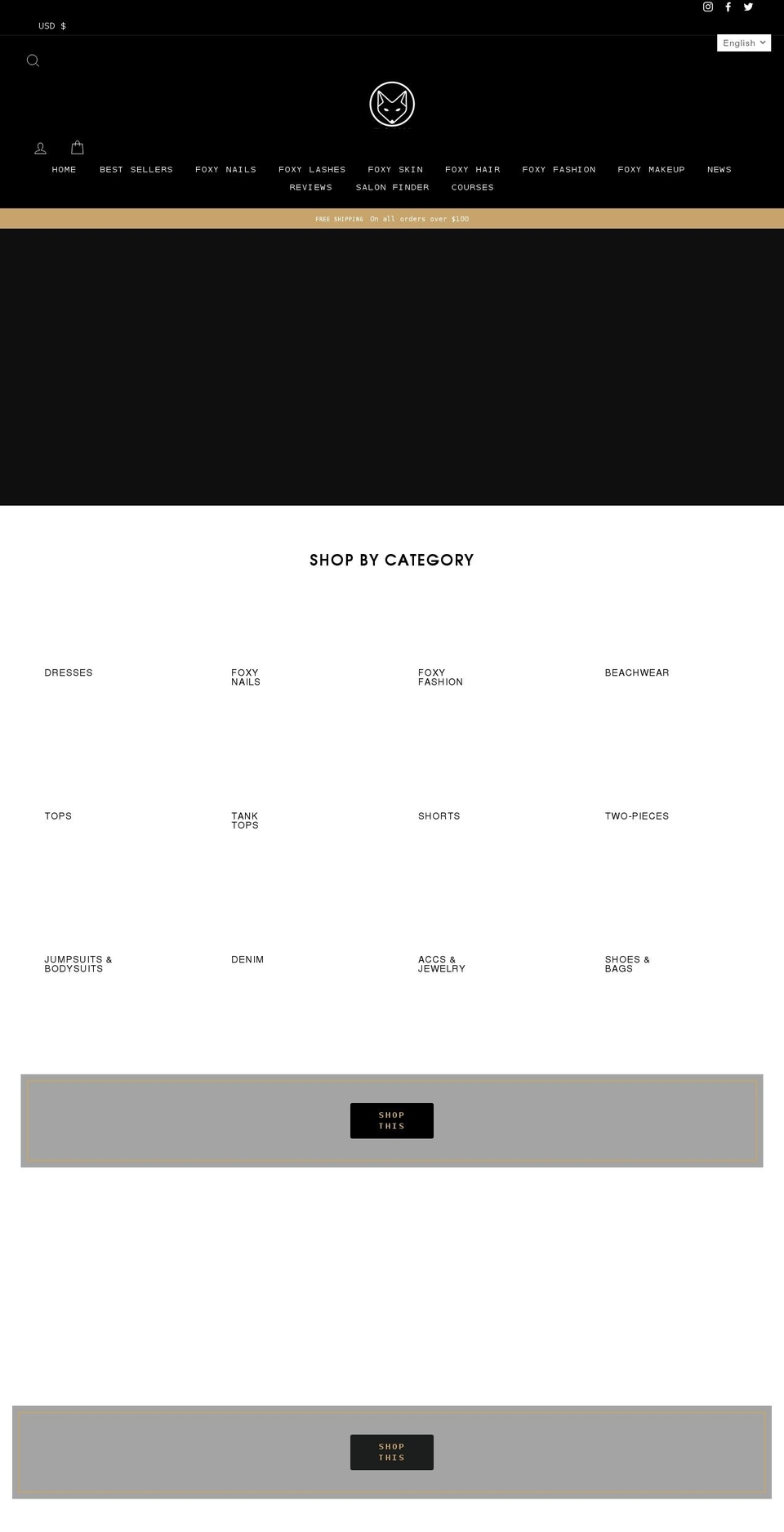 foxybrands.net shopify website screenshot