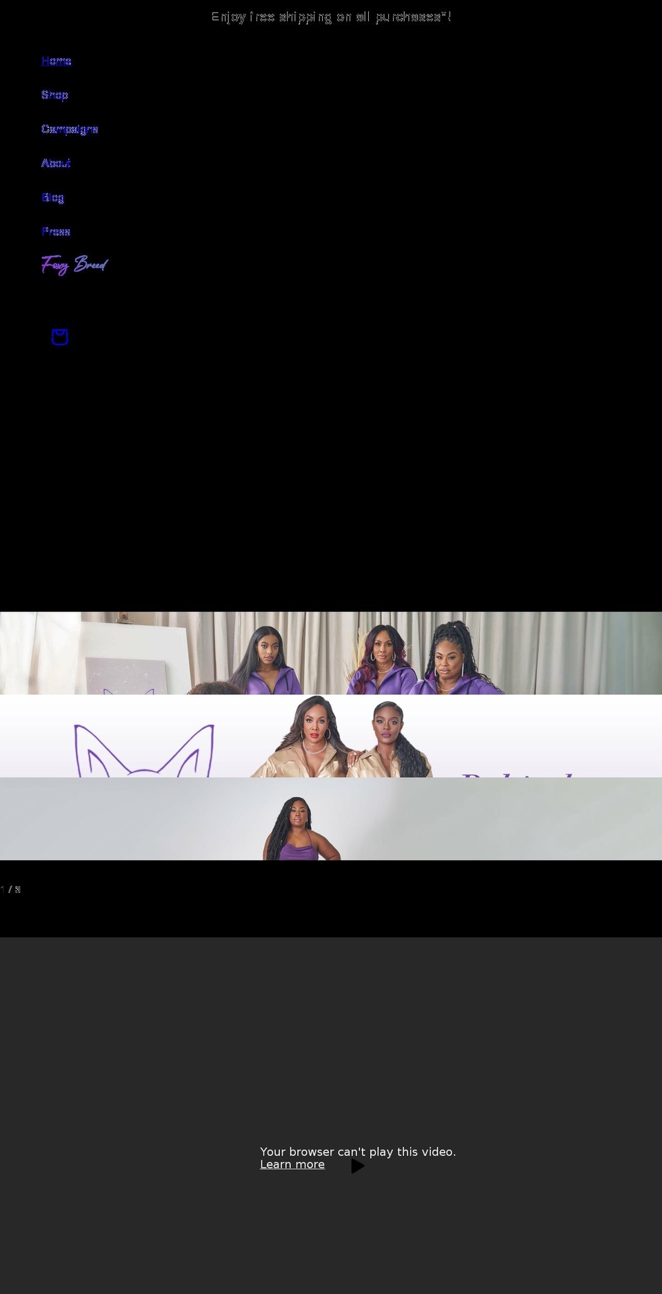 foxybreedcollection.com shopify website screenshot
