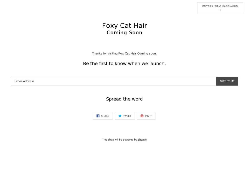 foxycathair.com — Shopify storefront screenshot
