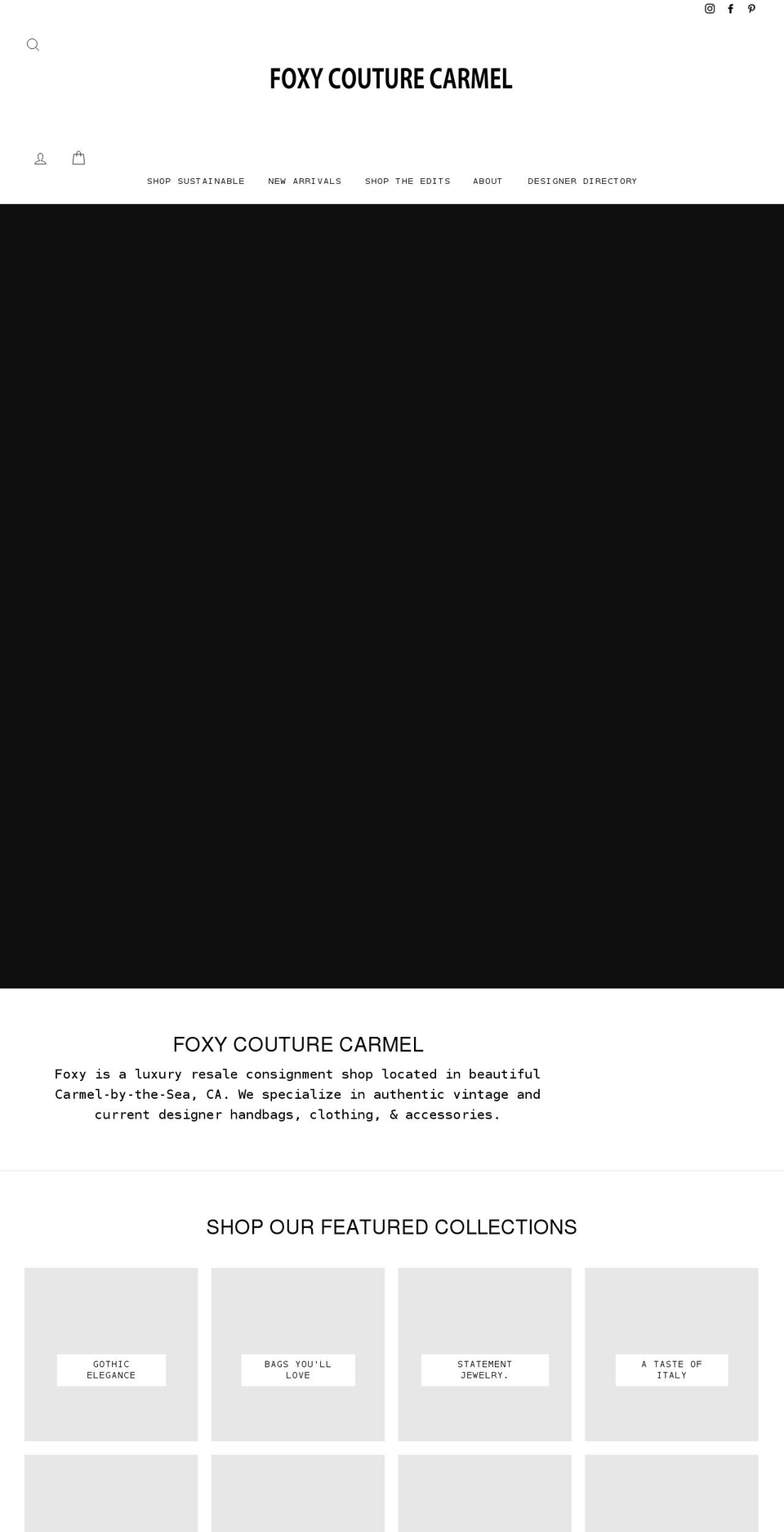 foxycouturecarmel.com shopify website screenshot