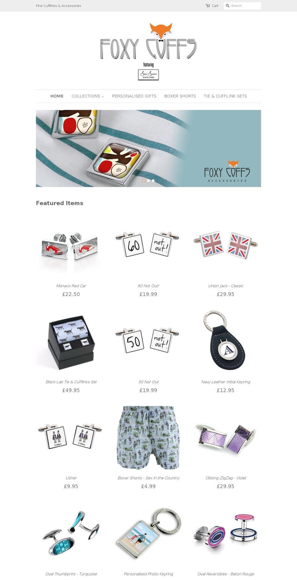 foxycuffs.com — Shopify storefront screenshot