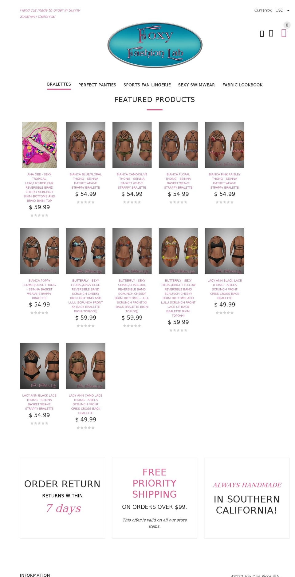 foxyfashionlab.com shopify website screenshot