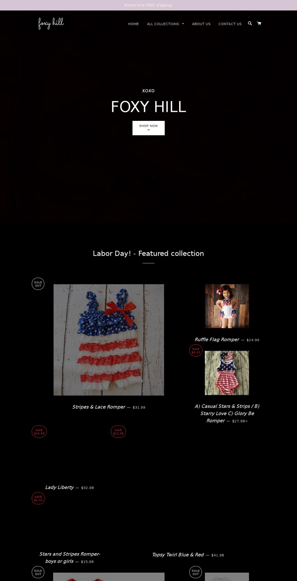 foxyhill.com — Shopify storefront screenshot