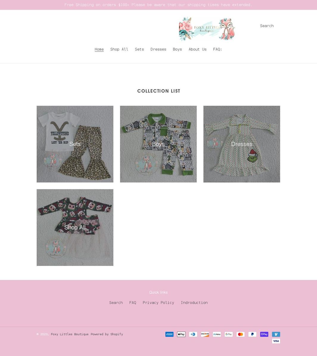 foxylittles.com shopify website screenshot