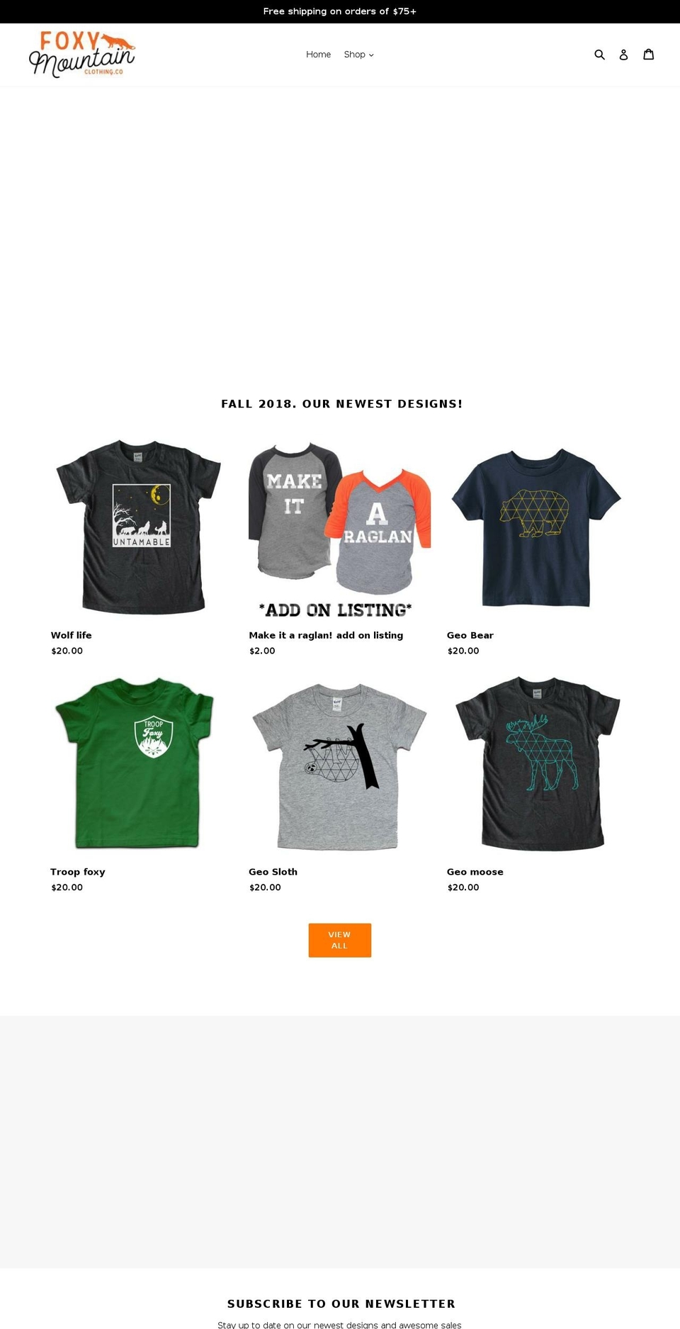 foxymountain.com — Shopify storefront screenshot