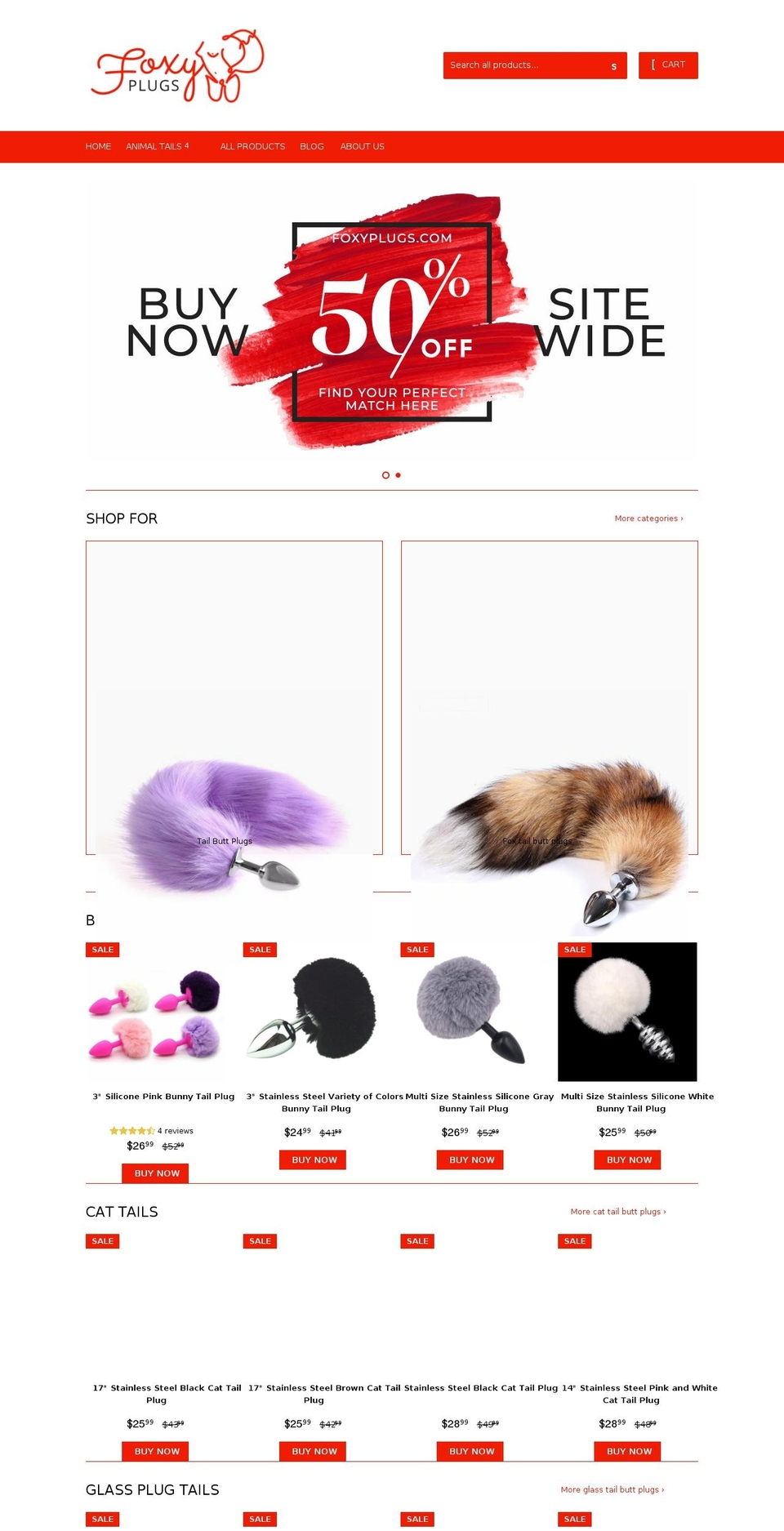 foxyplugs.com shopify website screenshot