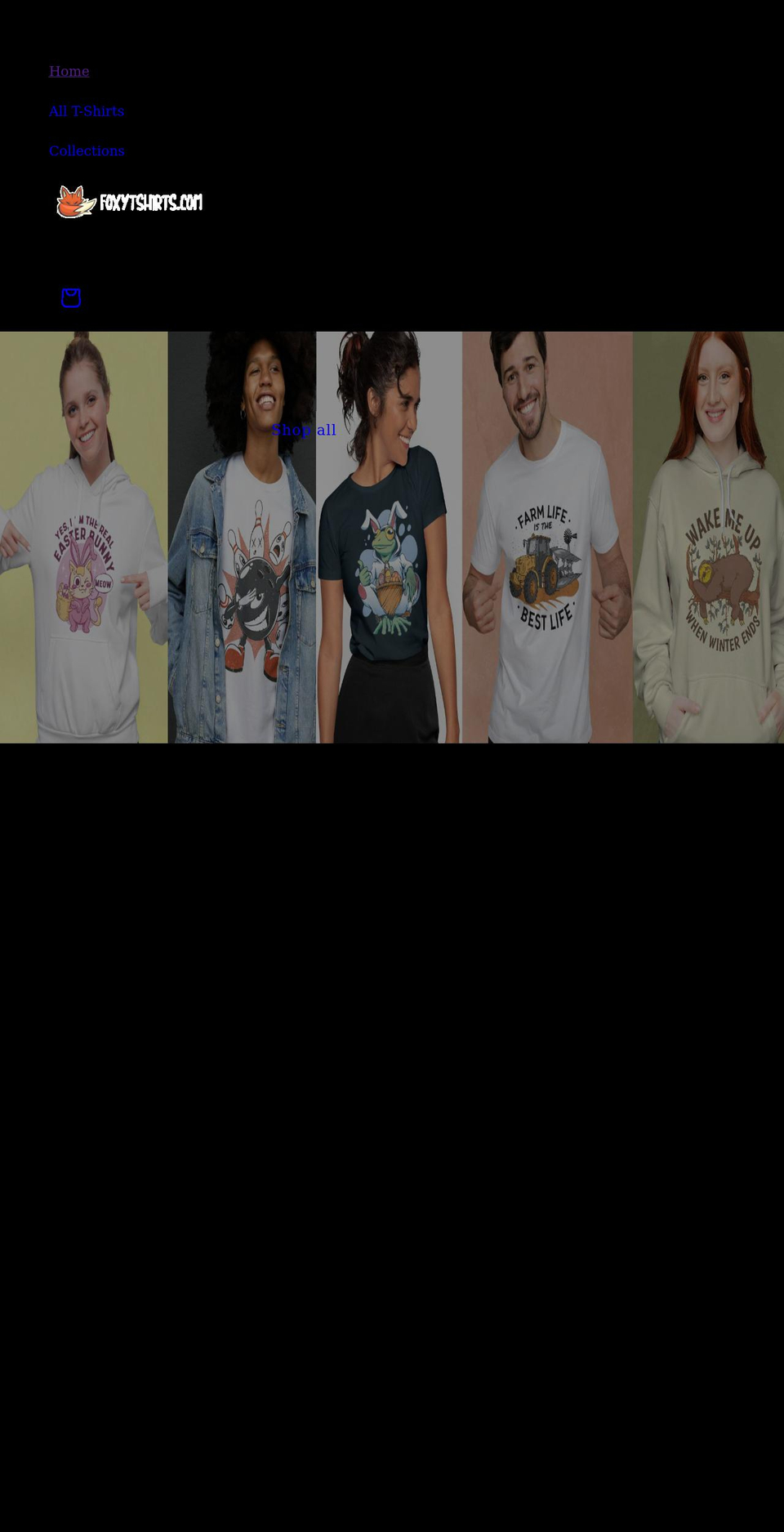 foxytshirts.com shopify website screenshot