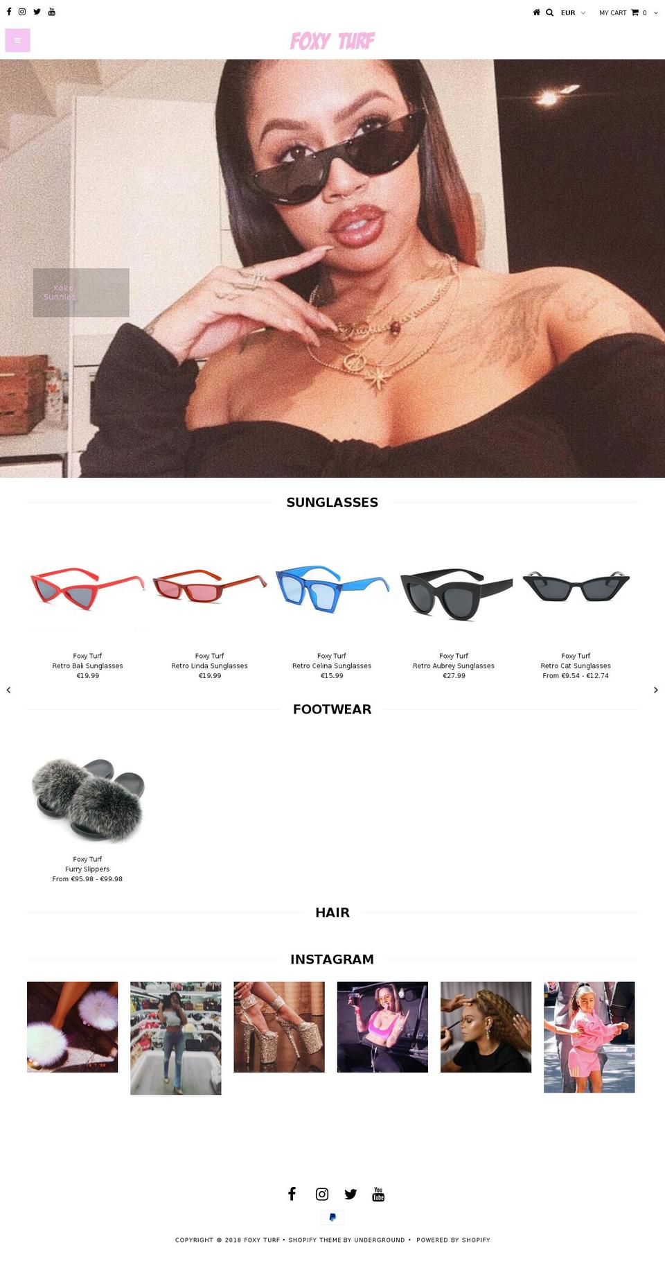 foxyturf.com — Shopify storefront screenshot