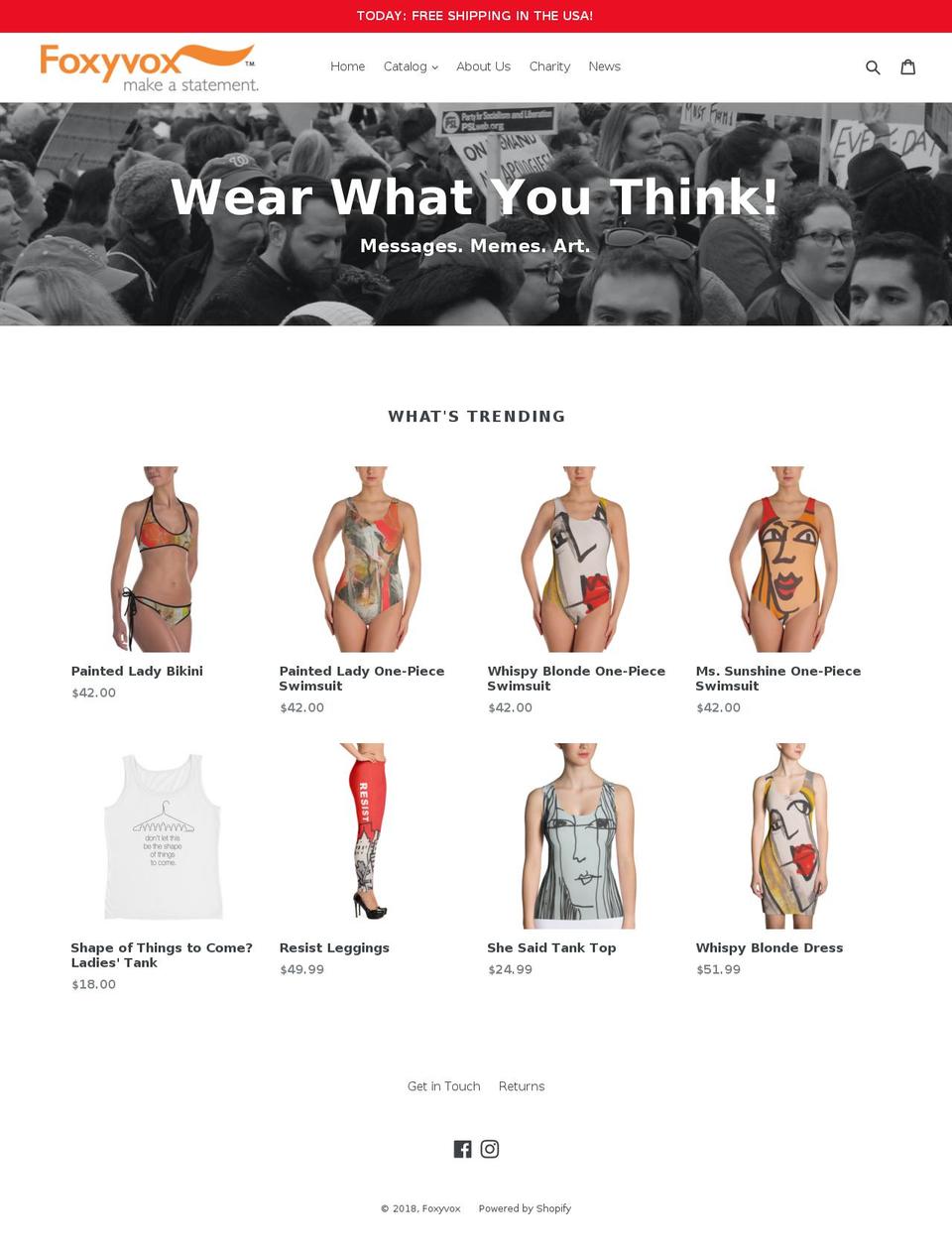 foxyvox.com — Shopify storefront screenshot