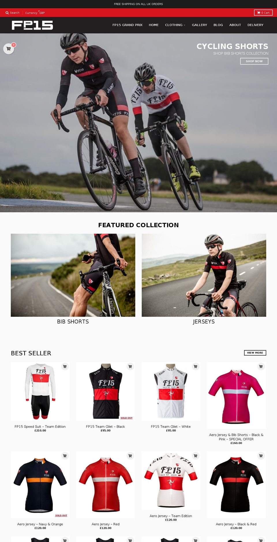 fp15cycling.com shopify website screenshot