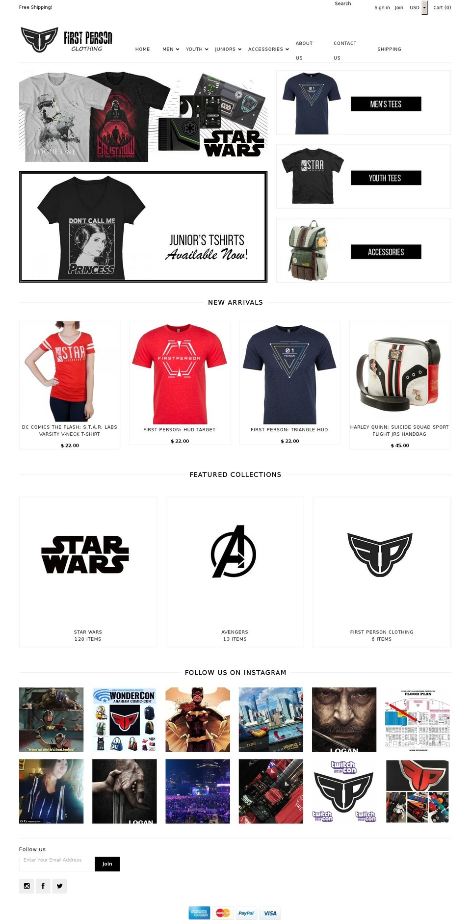 fpclothing.com shopify website screenshot