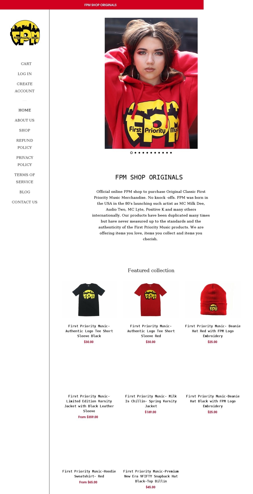 fpmshoporiginals.com shopify website screenshot
