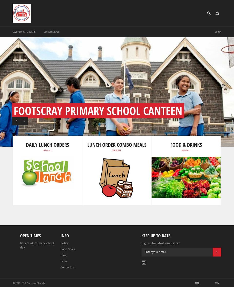 fpscanteen.com.au shopify website screenshot