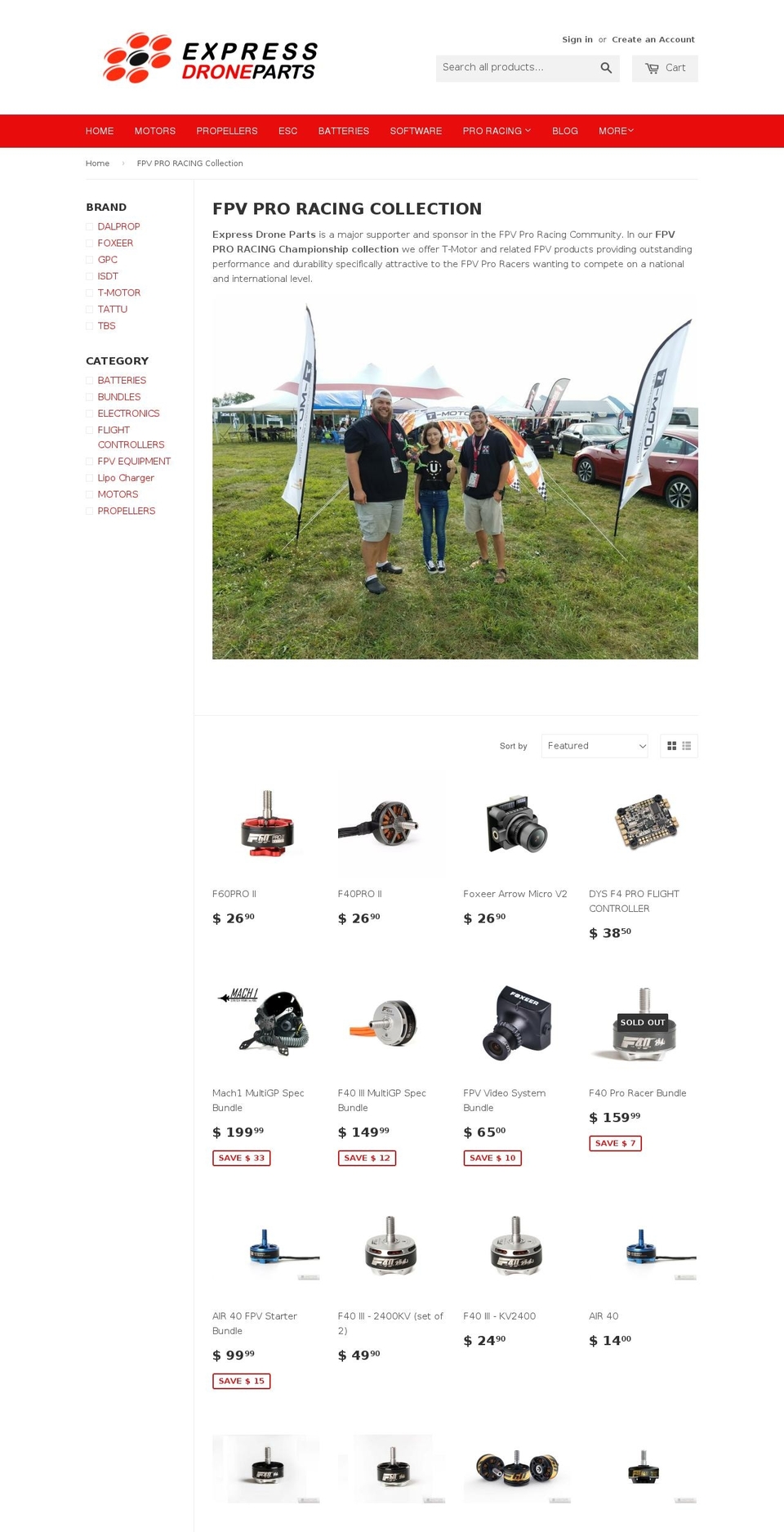 fpvproracing.com — Shopify storefront screenshot