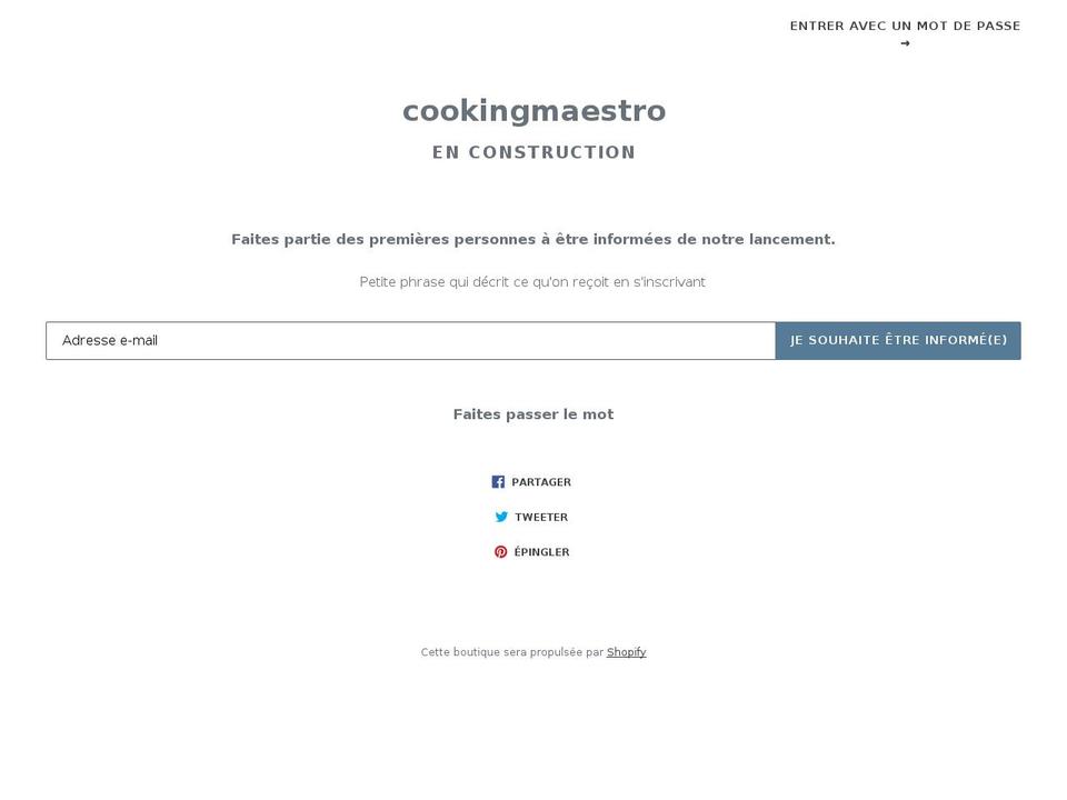 fr.cookingmaestro.com — Shopify storefront screenshot