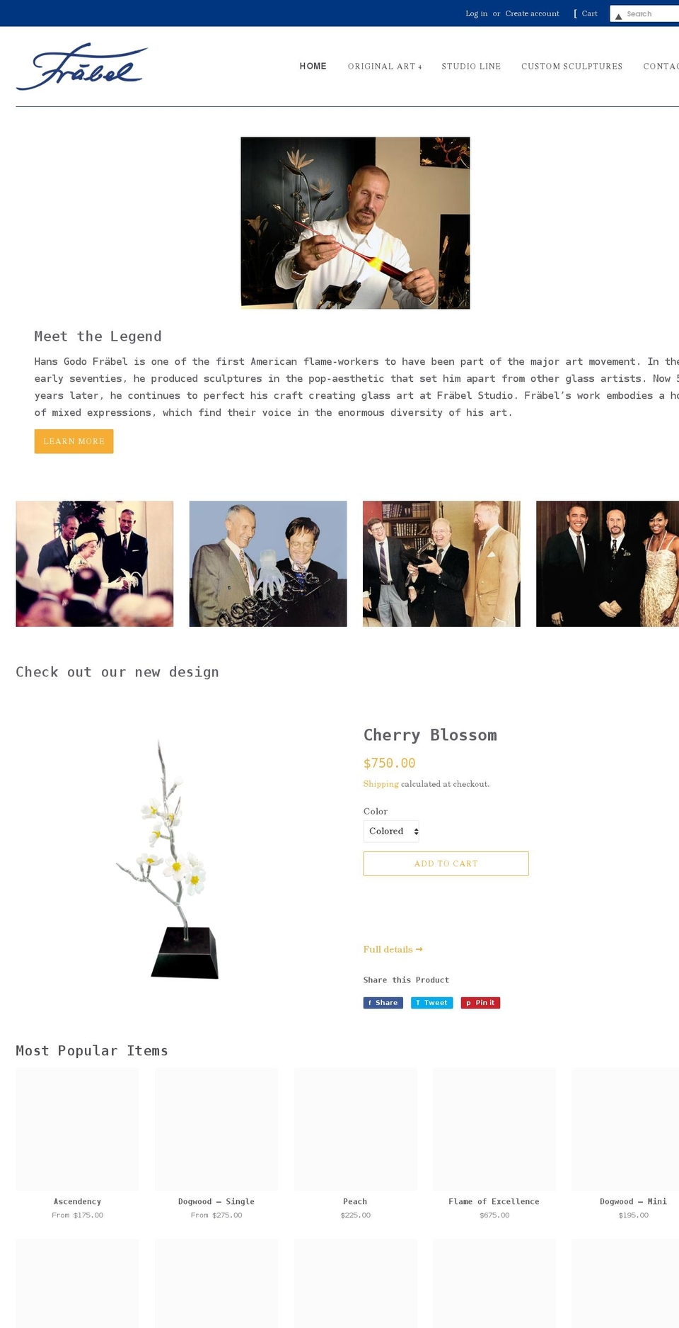 frabelglass.com shopify website screenshot