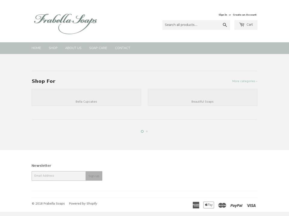 frabellasoaps.co.nz shopify website screenshot