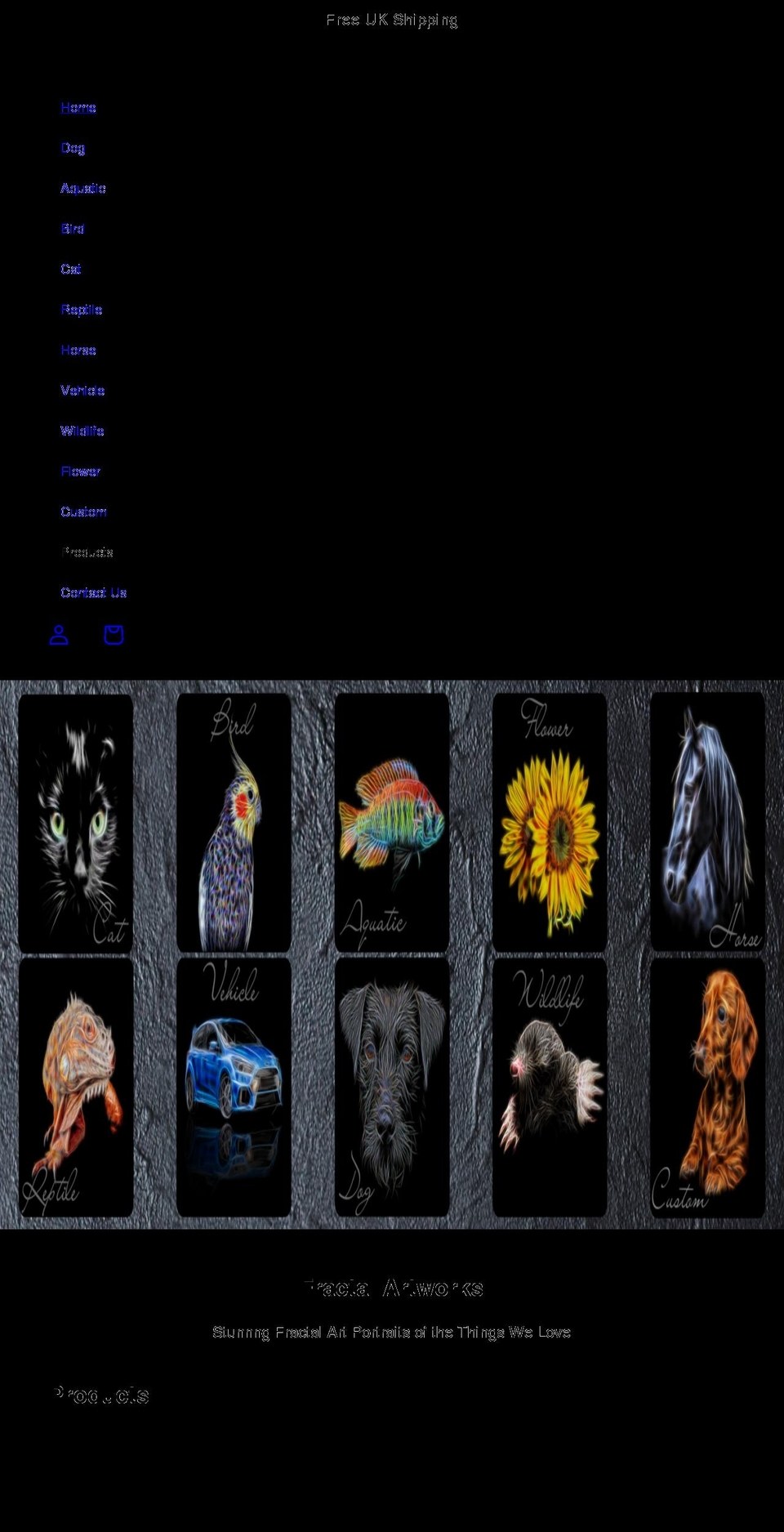 fractalartworks.com — Shopify storefront screenshot