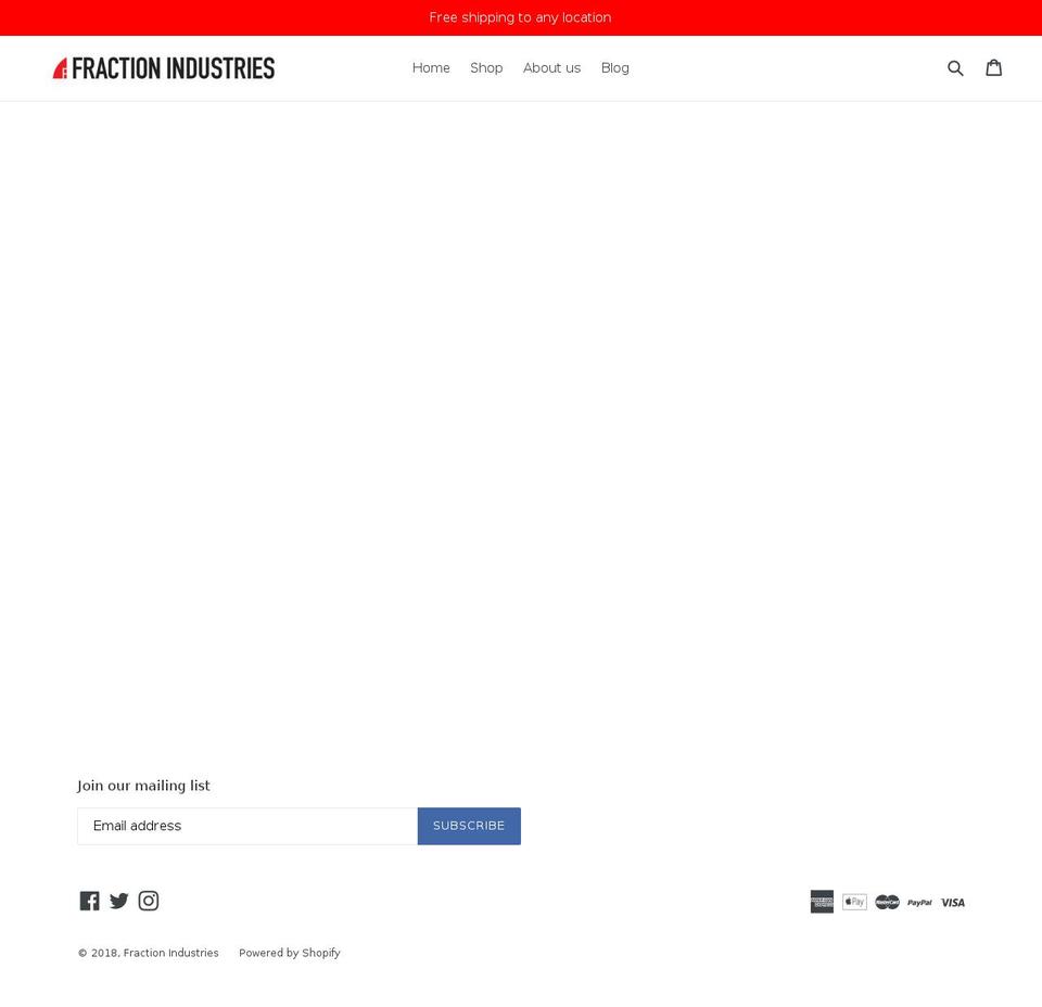 fractionindustries.com — Shopify storefront screenshot