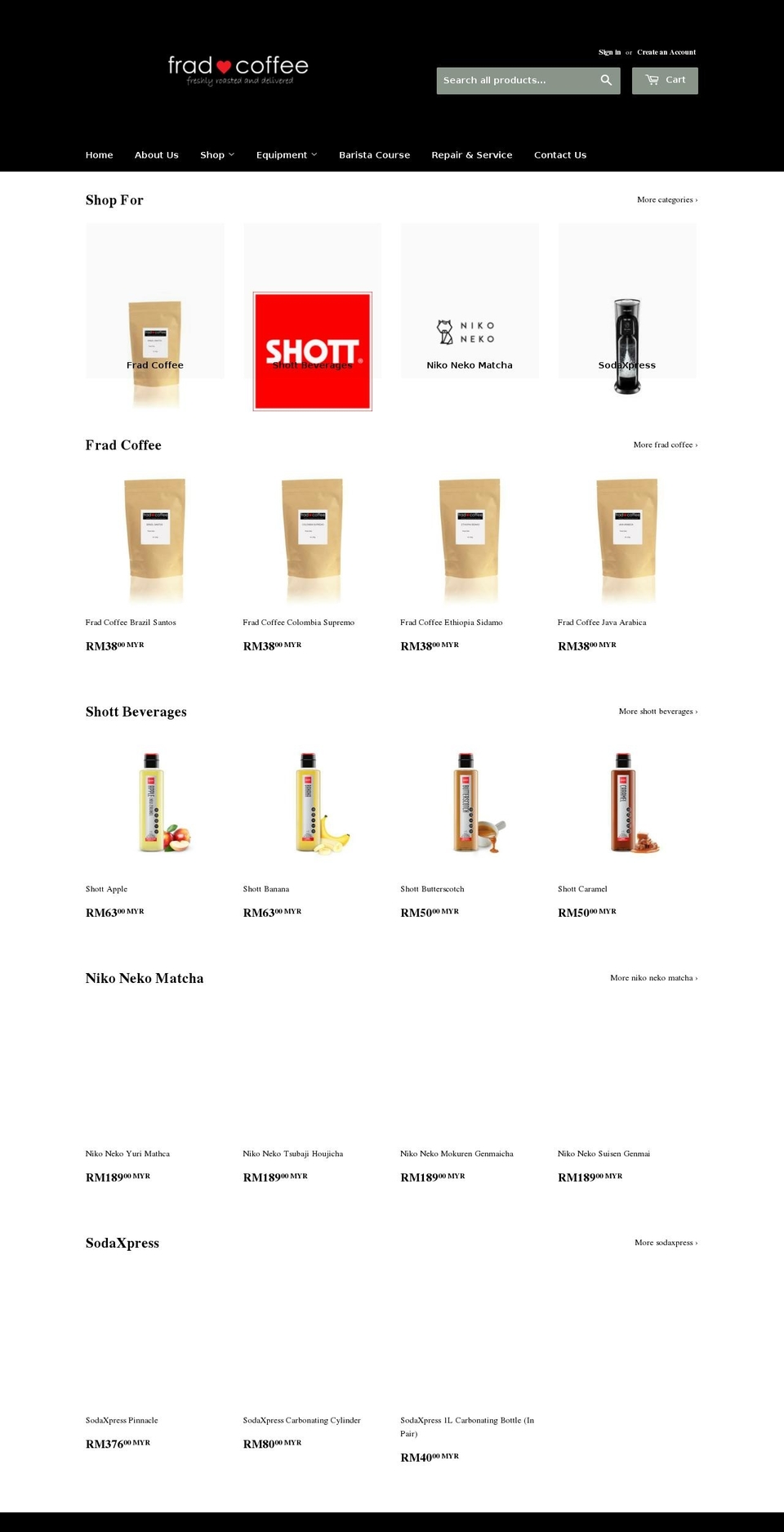 fradcoffee.com shopify website screenshot