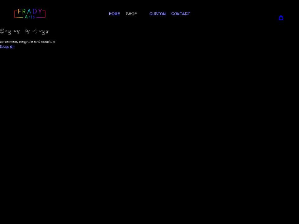 fradyarts.com shopify website screenshot