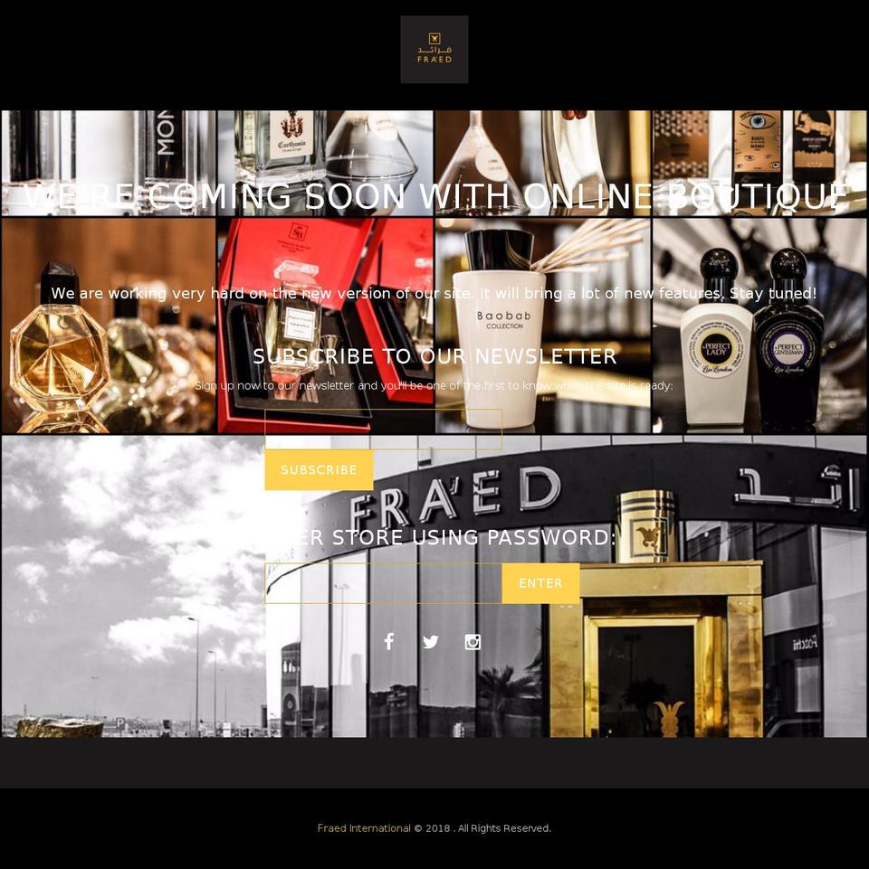 fraedinternational.com shopify website screenshot