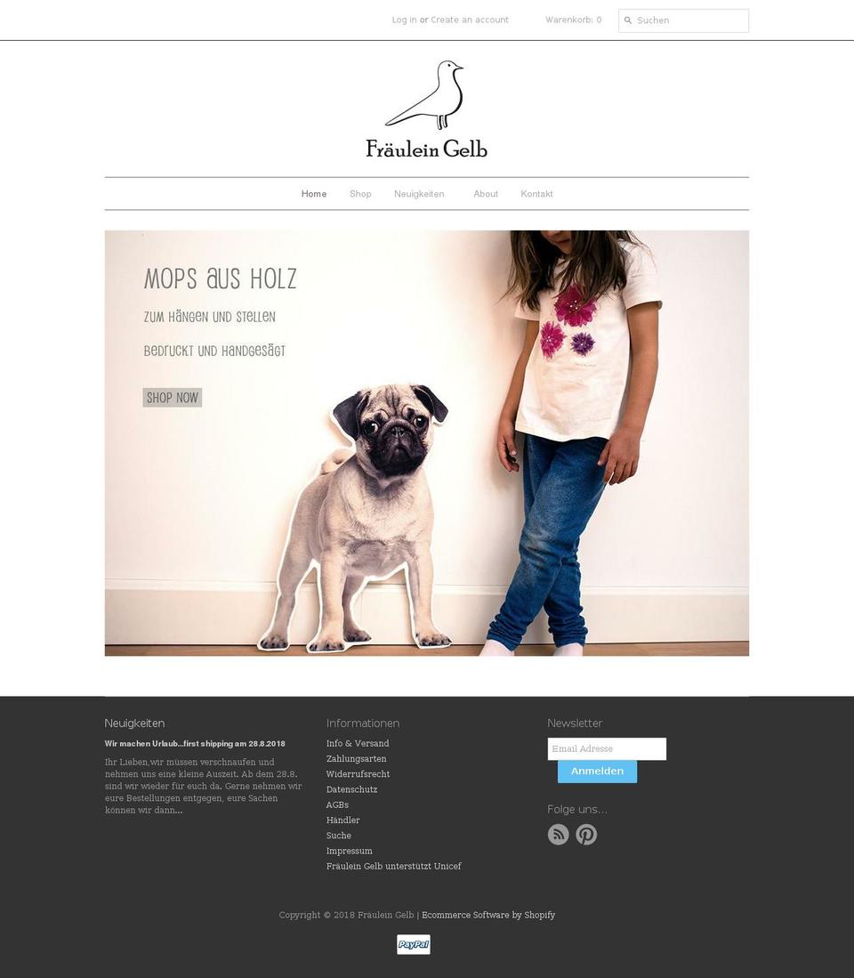 fraeulein-gelb.de shopify website screenshot