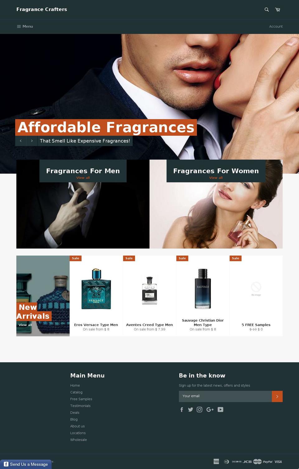 fragancecrafters.com shopify website screenshot