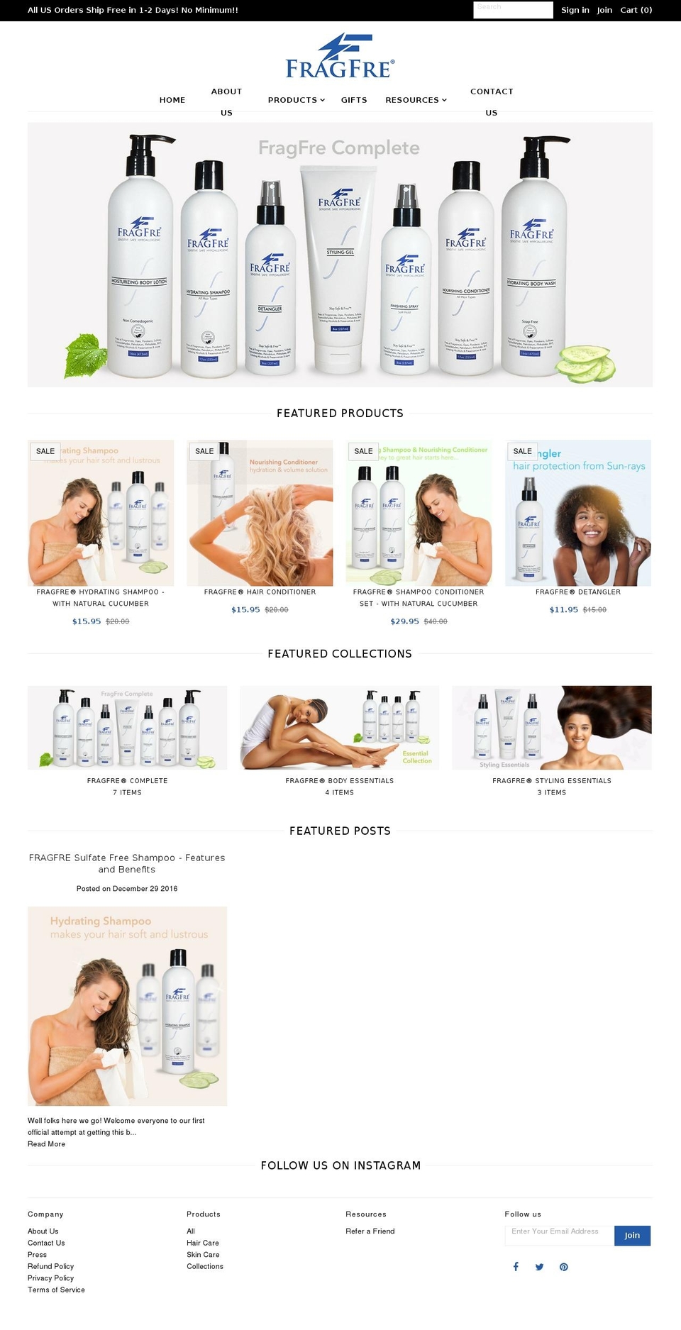 fragfre.com shopify website screenshot