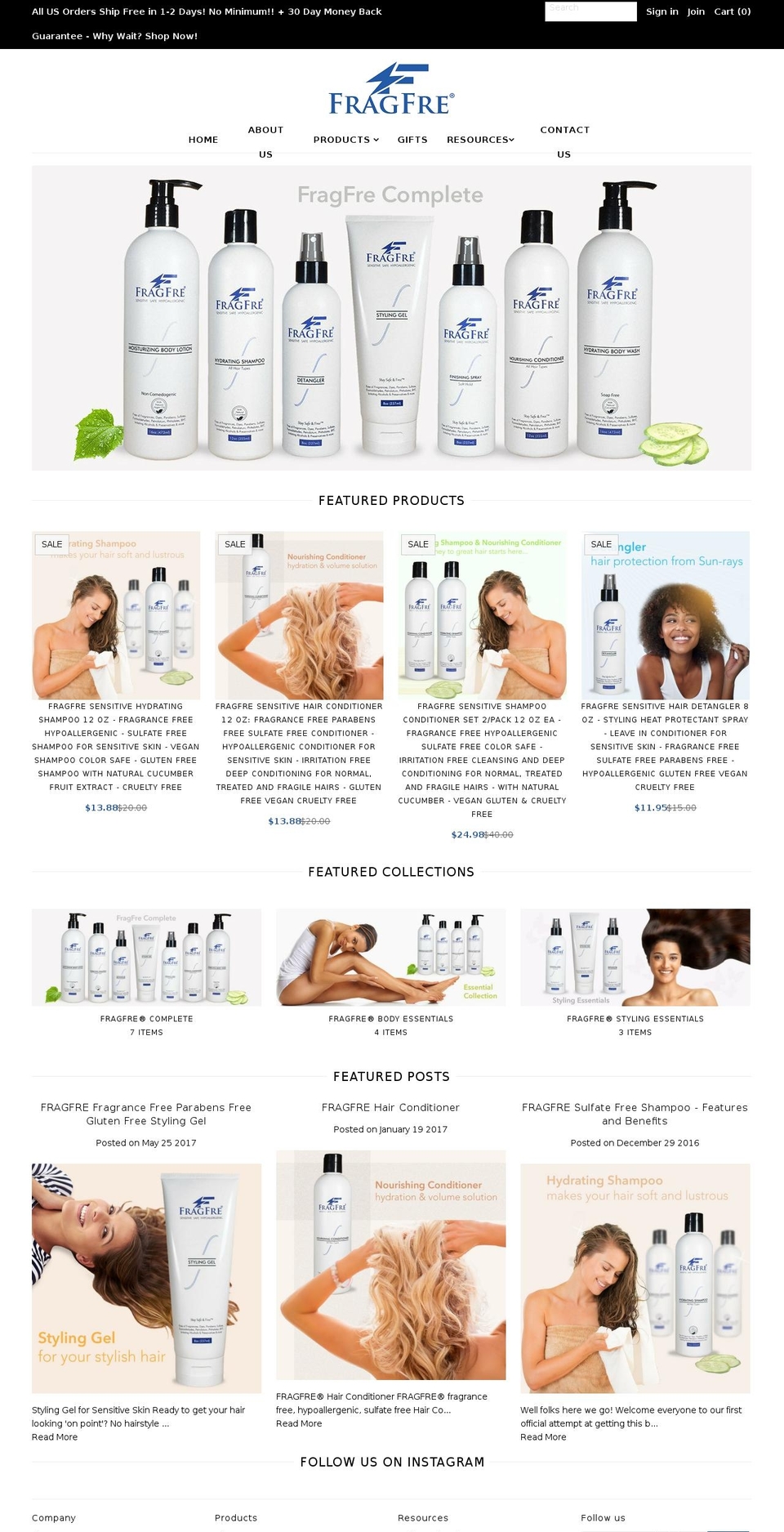 fragfree.com — Shopify storefront screenshot