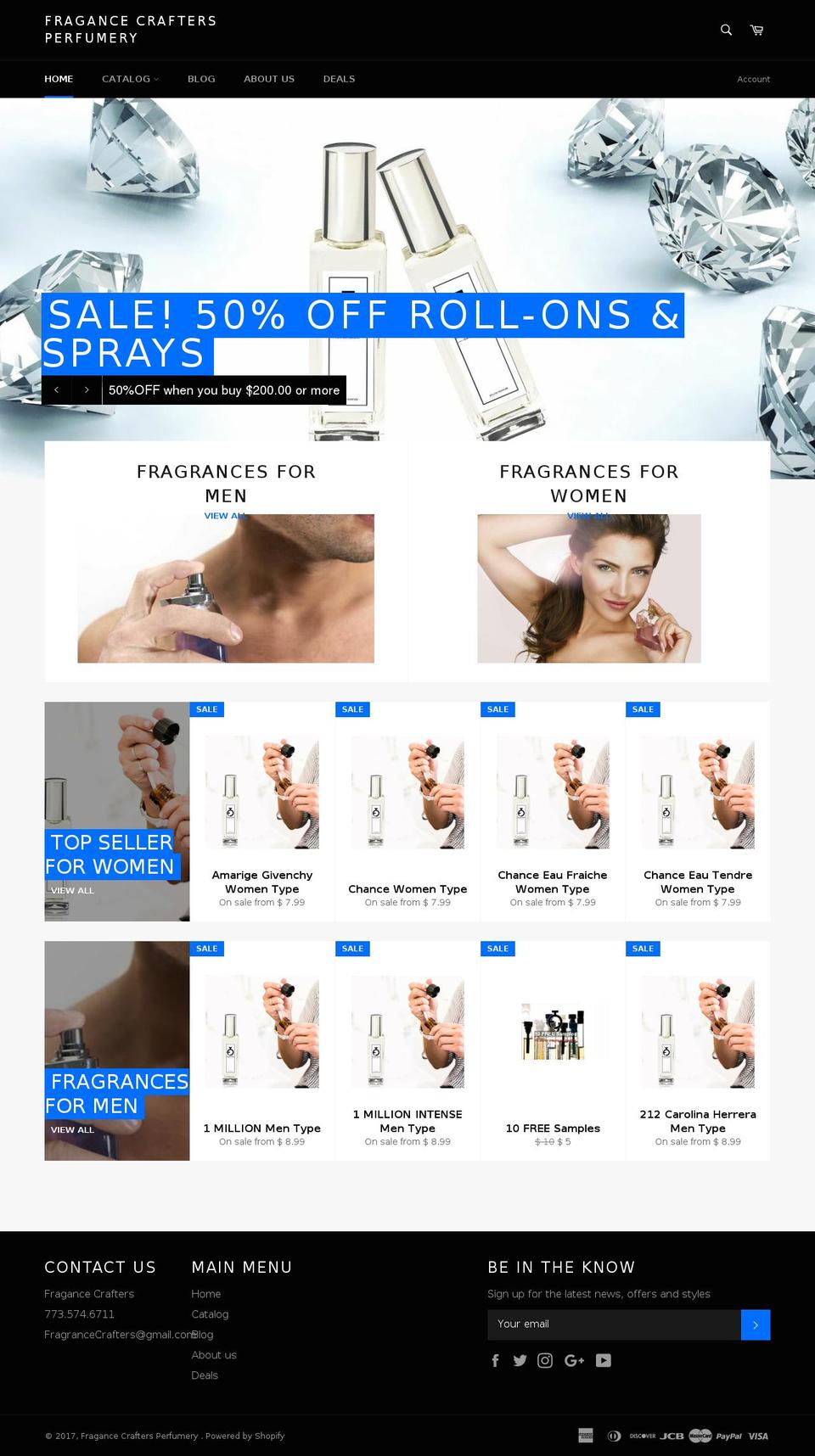 fragrancecrafters.com shopify website screenshot