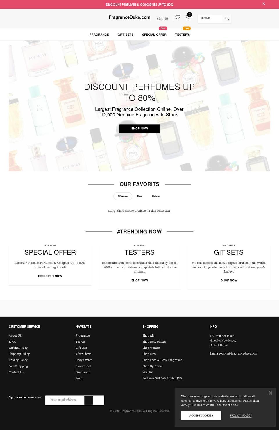 fragranceduke.com shopify website screenshot