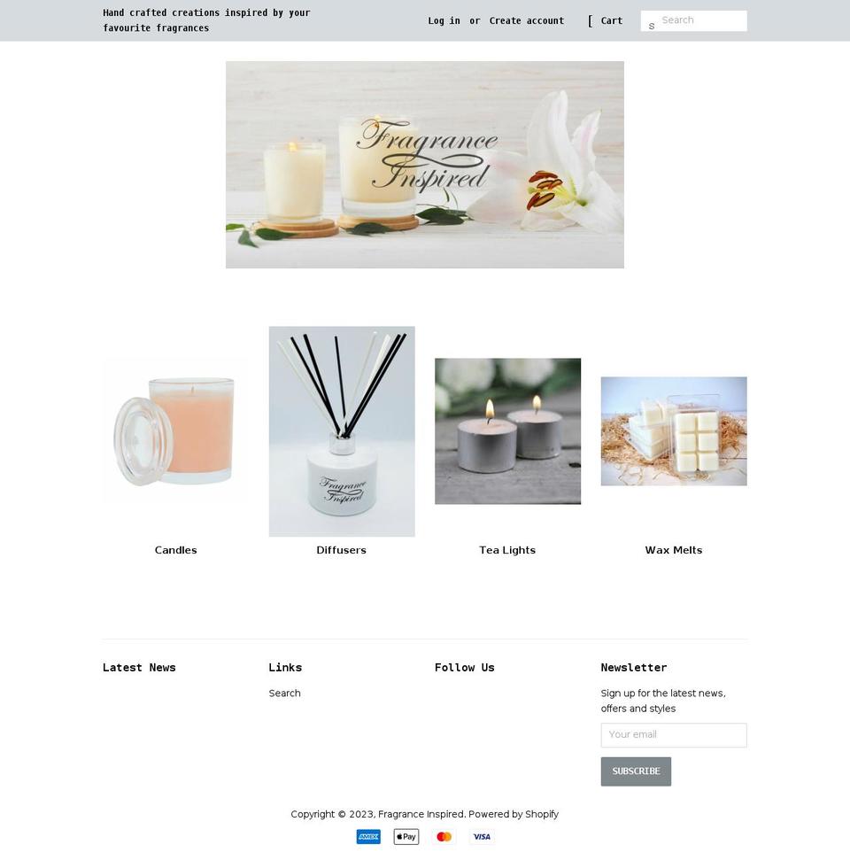 fragranceinspired.com shopify website screenshot