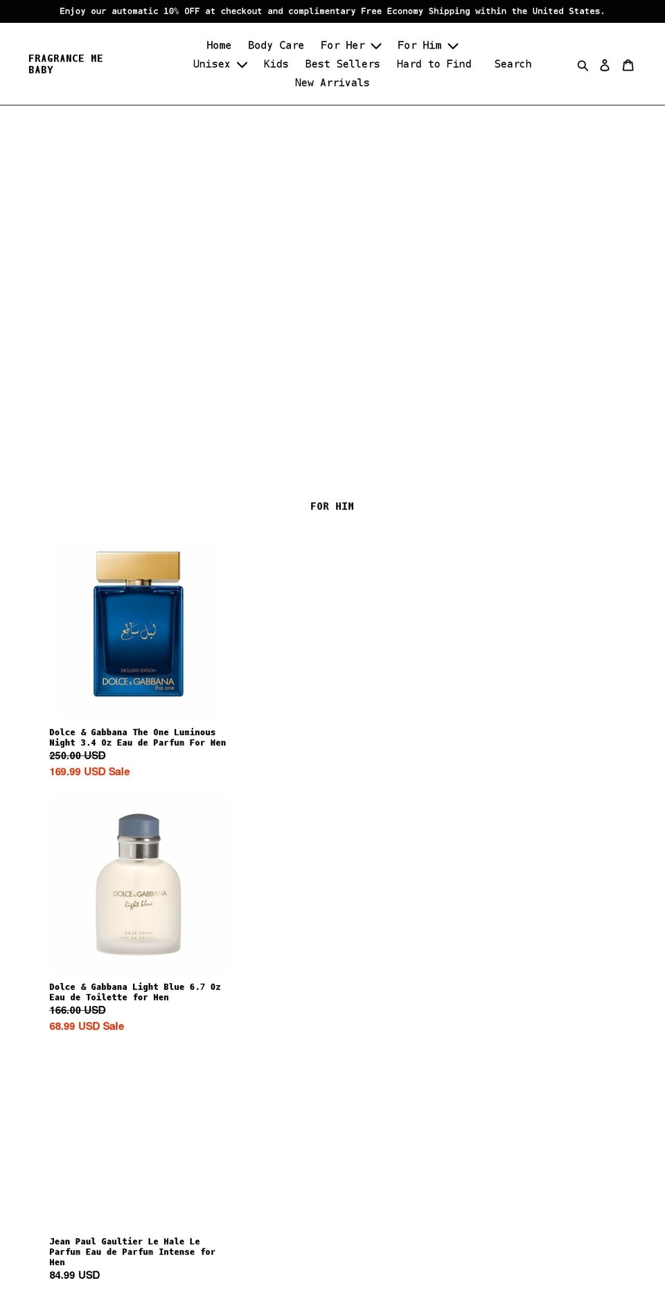 fragrancemebaby.com — Shopify storefront screenshot