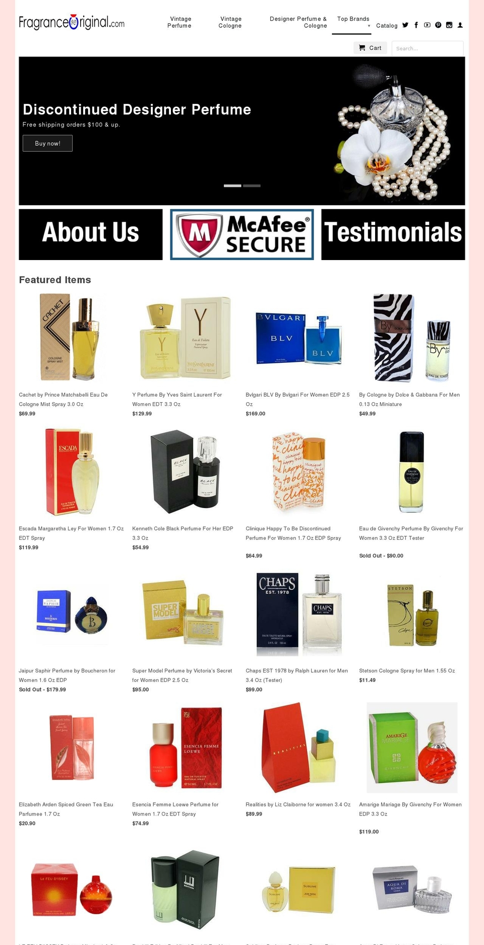 fragranceoriginal.com shopify website screenshot