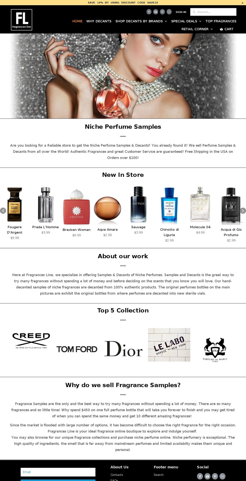 fragrancesline.com — Shopify storefront screenshot