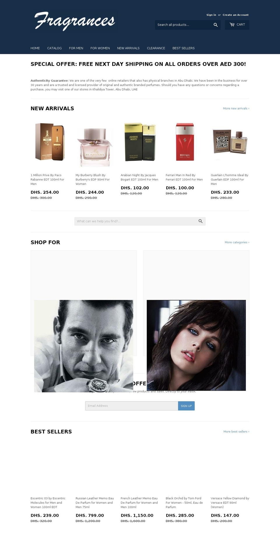 fragrancesuae.com — Shopify storefront screenshot